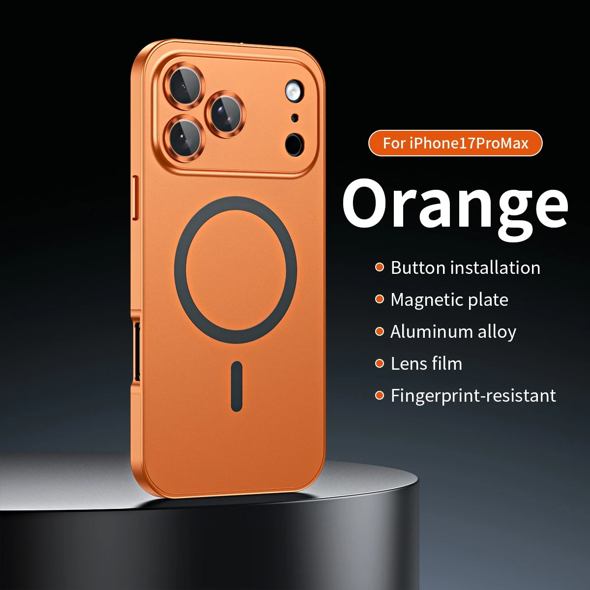 Luxury Aluminum Alloy Magnetic iPhone Case — Magsafe Wireless Charging, Full Coverage Shockproof Cover with Glass Lens, Matte Anti-Glare Finish