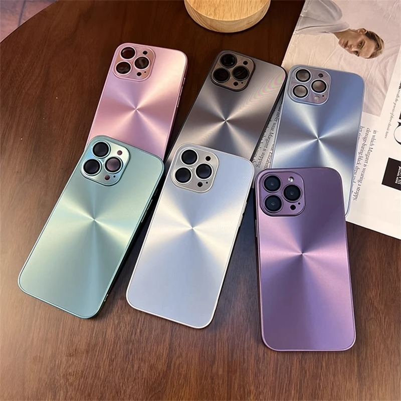 Luxury Aurora Laser iPhone Case — Matte Shockproof Armor Cover, Anti-Fingerprint, Anti-Scratch, Dustproof, Soft Bumper, Reflective Finish