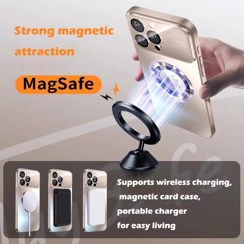 Luxury Bumper Matte Magnetic iPhone Case — Magsafe Wireless Charging, Glass Lens Camera Protection, Shockproof Half-Wrapped Cover, Anti-Fingerprint, Luminous Finish