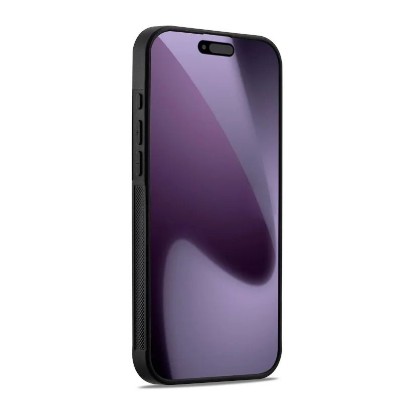 Luxury Carbon Fiber PU Leather Shockproof iPhone Case — Anti-Fingerprint Non-Slip Slim Back Cover with Camera Protection