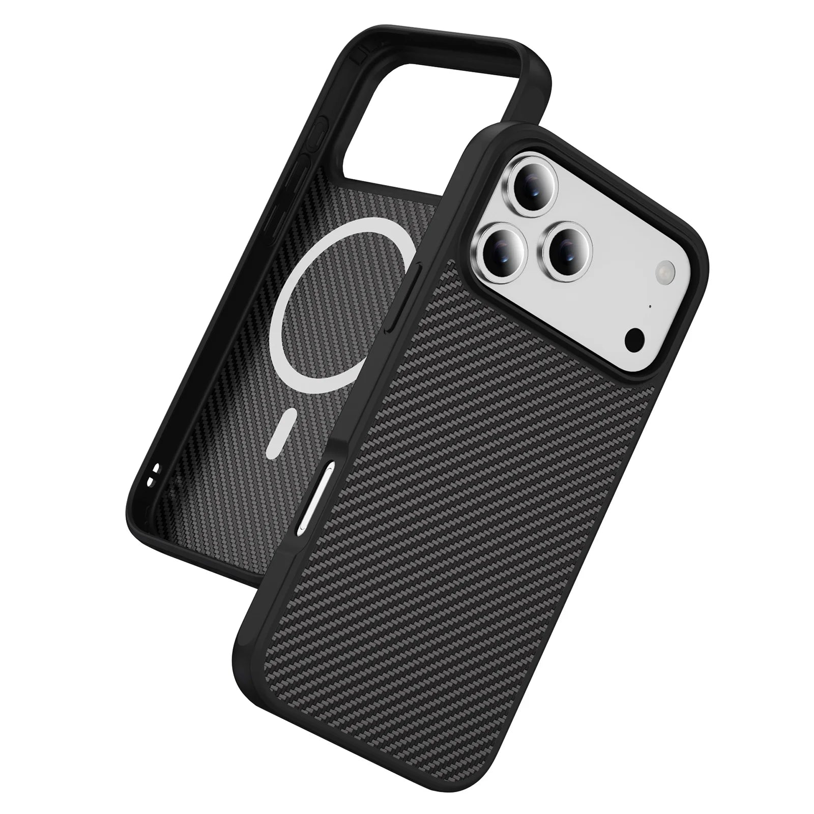 Luxury Carbon Fiber Shockproof iPhone Case — Drop-Resistant Anti-Fingerprint Non-Slip Protective Cover with Scratch & Dust Defense