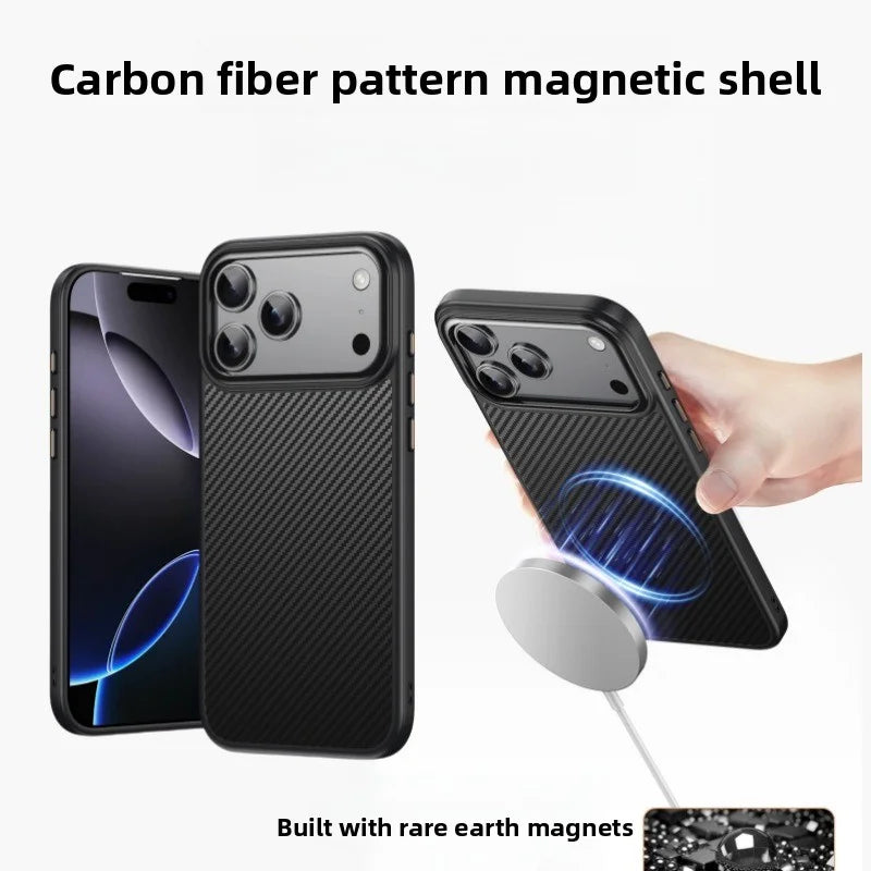 Luxury Carbon Fiber Shockproof iPhone Case — Drop-Resistant Anti-Fingerprint Non-Slip Protective Cover with Scratch & Dust Defense