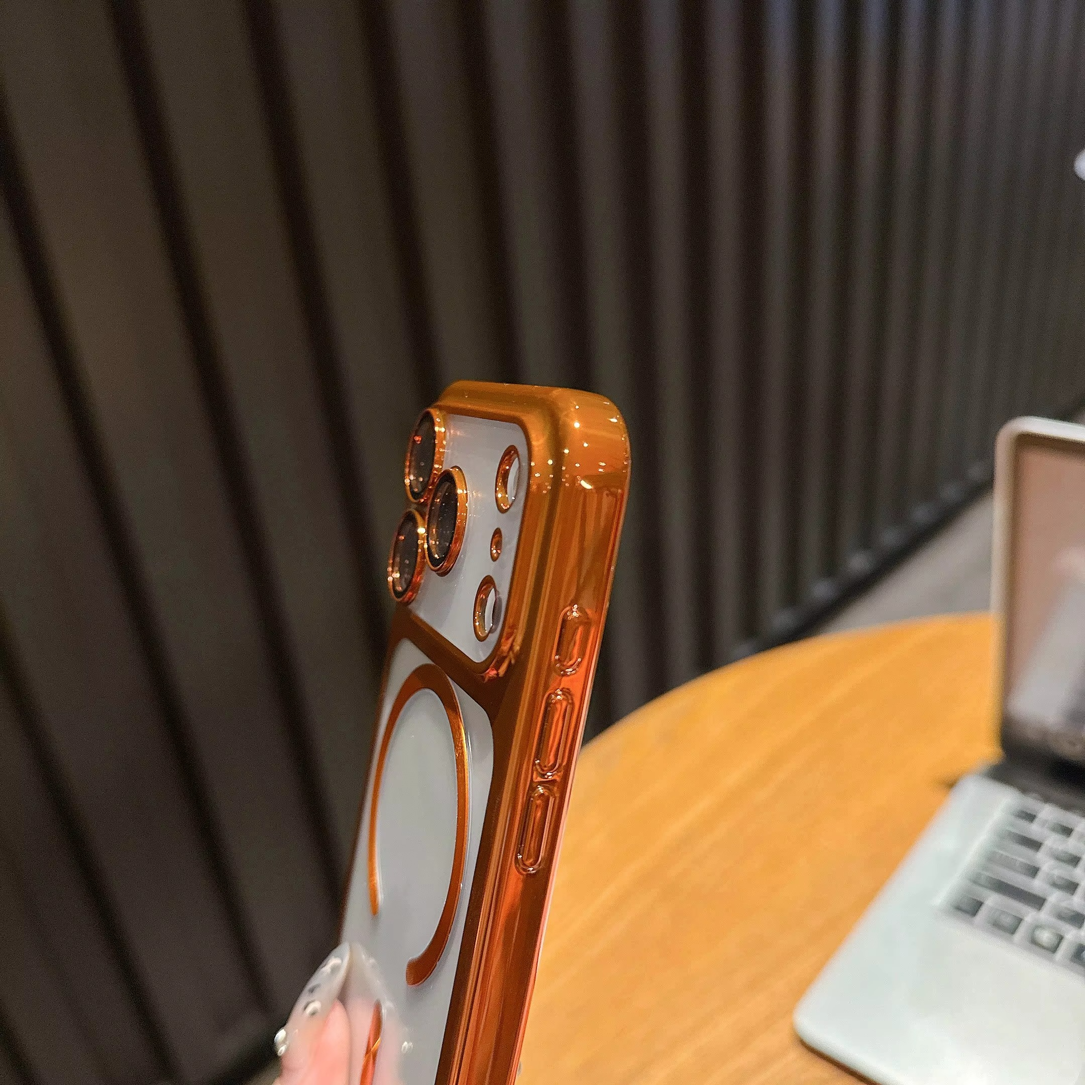 Luxury Clear Plating iPhone Case — MagSafe Wireless Charging Compatible, Shockproof Soft Acrylic Bumper Cover