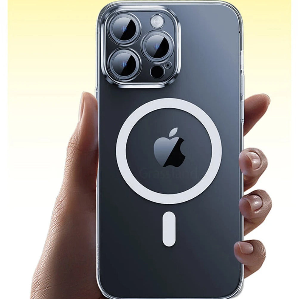 Luxury iPhone Case — MagSafe Clear Shockproof Acrylic Cover with Anti-Fingerprint Anti-Scratch Slim Transparent Design