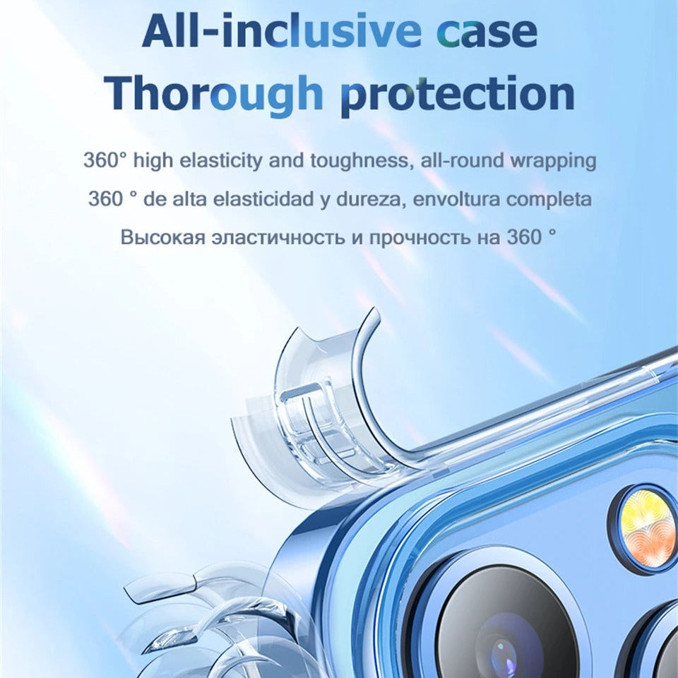 Luxury iPhone Case — MagSafe Clear Shockproof Acrylic Cover with Anti-Fingerprint Anti-Scratch Slim Transparent Design