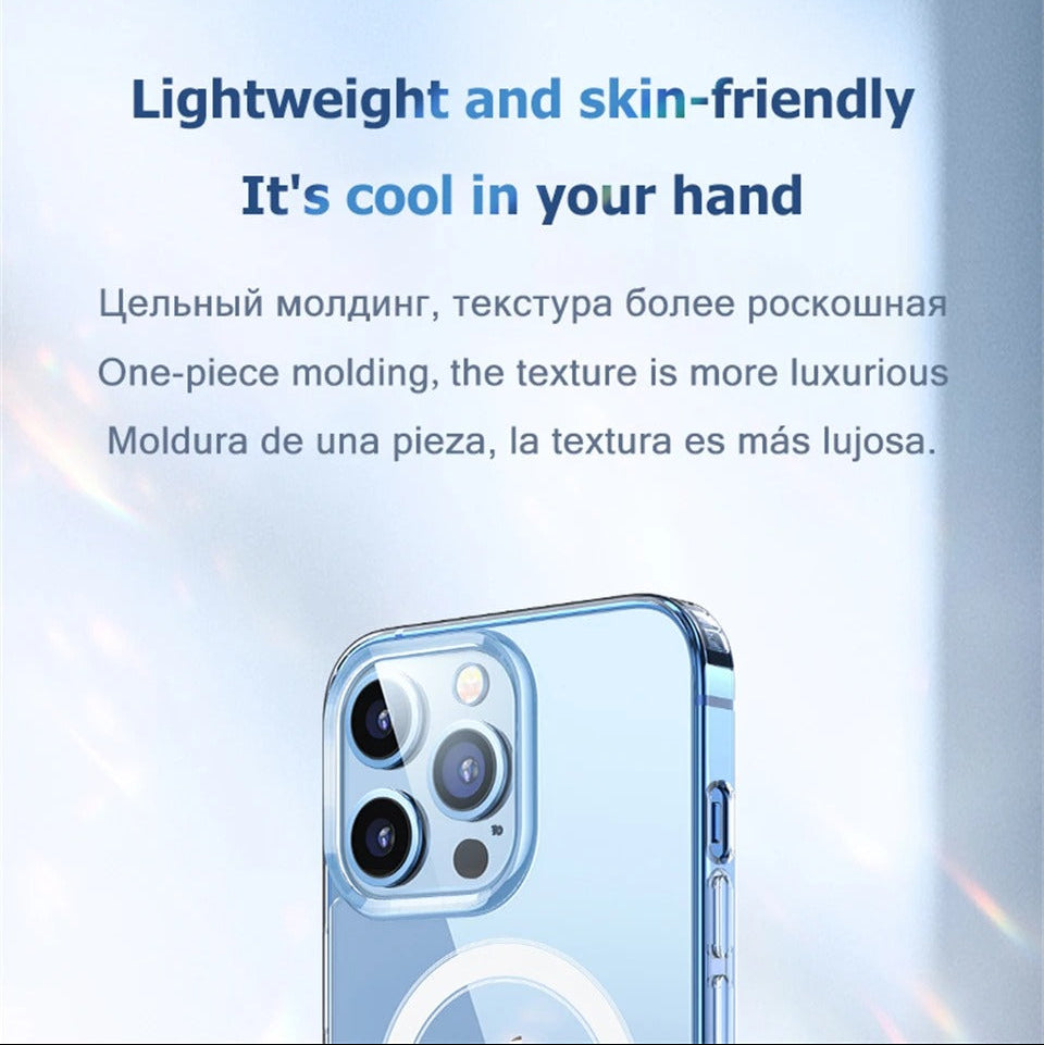 Luxury iPhone Case — MagSafe Clear Shockproof Acrylic Cover with Anti-Fingerprint Anti-Scratch Slim Transparent Design