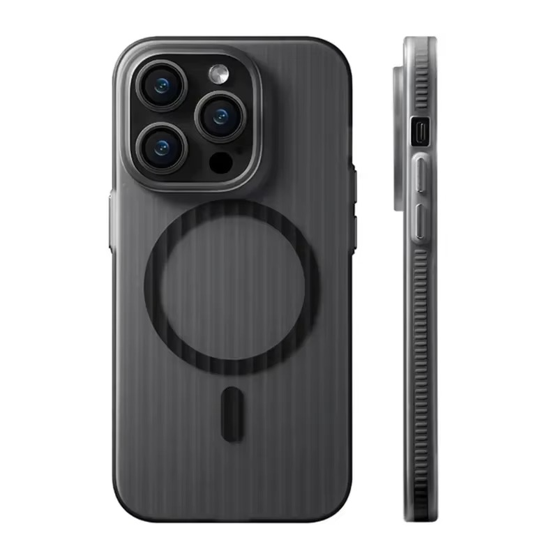 Luxury Corrugated Pattern iPhone Case — Magnetic Magsafe Wireless Charging Cover, Shockproof Hard PC, Non-Slip Matte Finish, Anti-Fingerprint, Dustproof