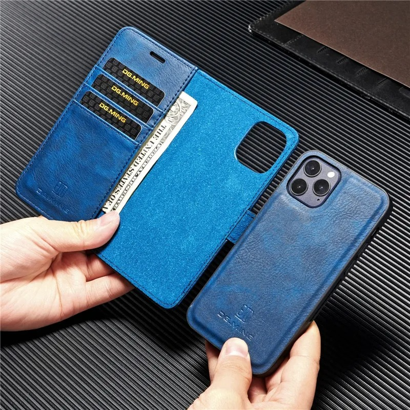 Luxury Detachable Magnetic Leather iPhone Wallet Case — Dual Layer, Shockproof, Anti-Fingerprint, Heavy Duty, Matte Finish, With Card Holder & Holder Slot