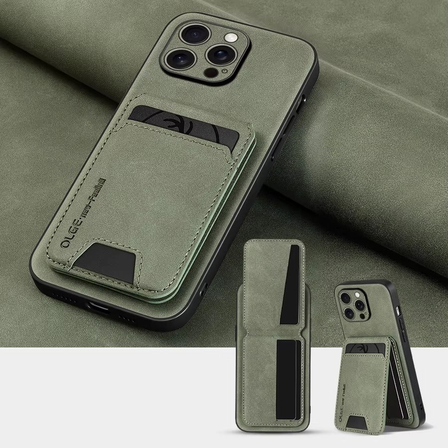 Luxury Faux Leather Wallet Phone Case — Stylish Shockproof Holder Cover, Anti-Scratch, Durable Full Protection, Soft Touch Finish