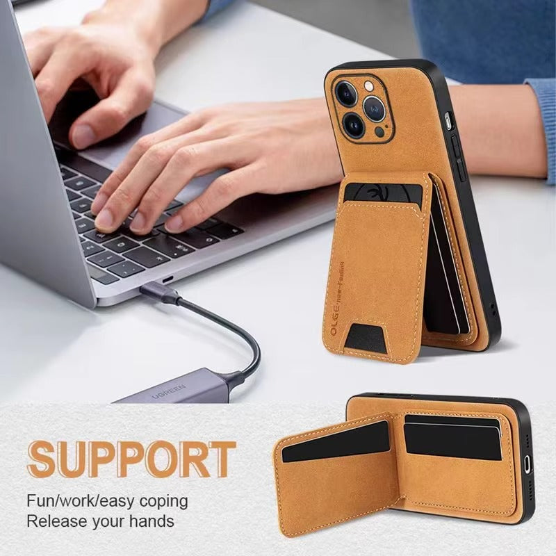 Luxury Faux Leather Wallet Phone Case — Stylish Shockproof Holder Cover, Anti-Scratch, Durable Full Protection, Soft Touch Finish