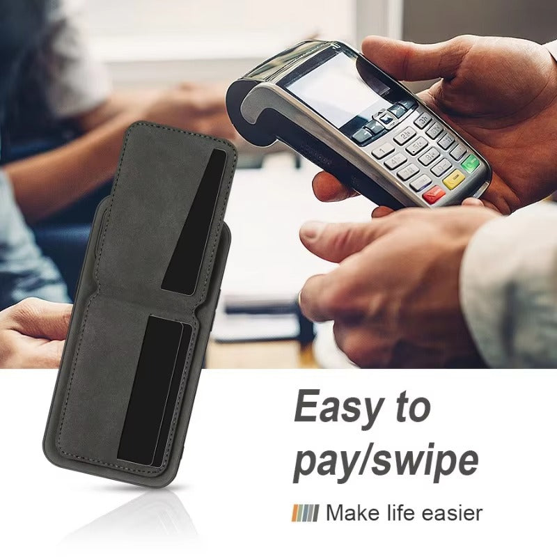 Luxury Faux Leather Wallet Phone Case — Stylish Shockproof Holder Cover, Anti-Scratch, Durable Full Protection, Soft Touch Finish