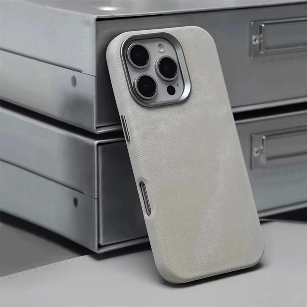 Luxury Fiber Leather iPhone Case — Full Coverage MagSafe Compatible, Shockproof, Anti-Fingerprint, Anti-Scratch, Dustproof, Non-Slip, Wireless Charging