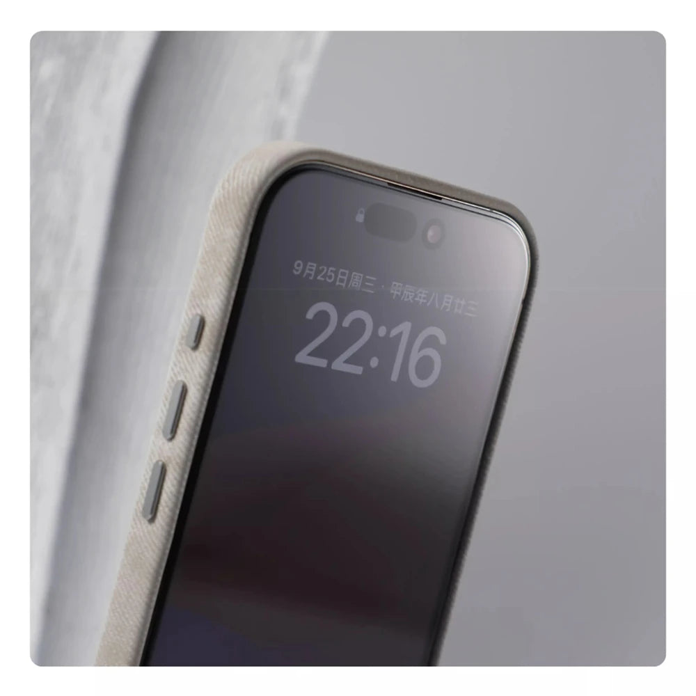 Luxury Fiber Leather iPhone Case — Full Coverage MagSafe Compatible, Shockproof, Anti-Fingerprint, Anti-Scratch, Dustproof, Non-Slip, Wireless Charging