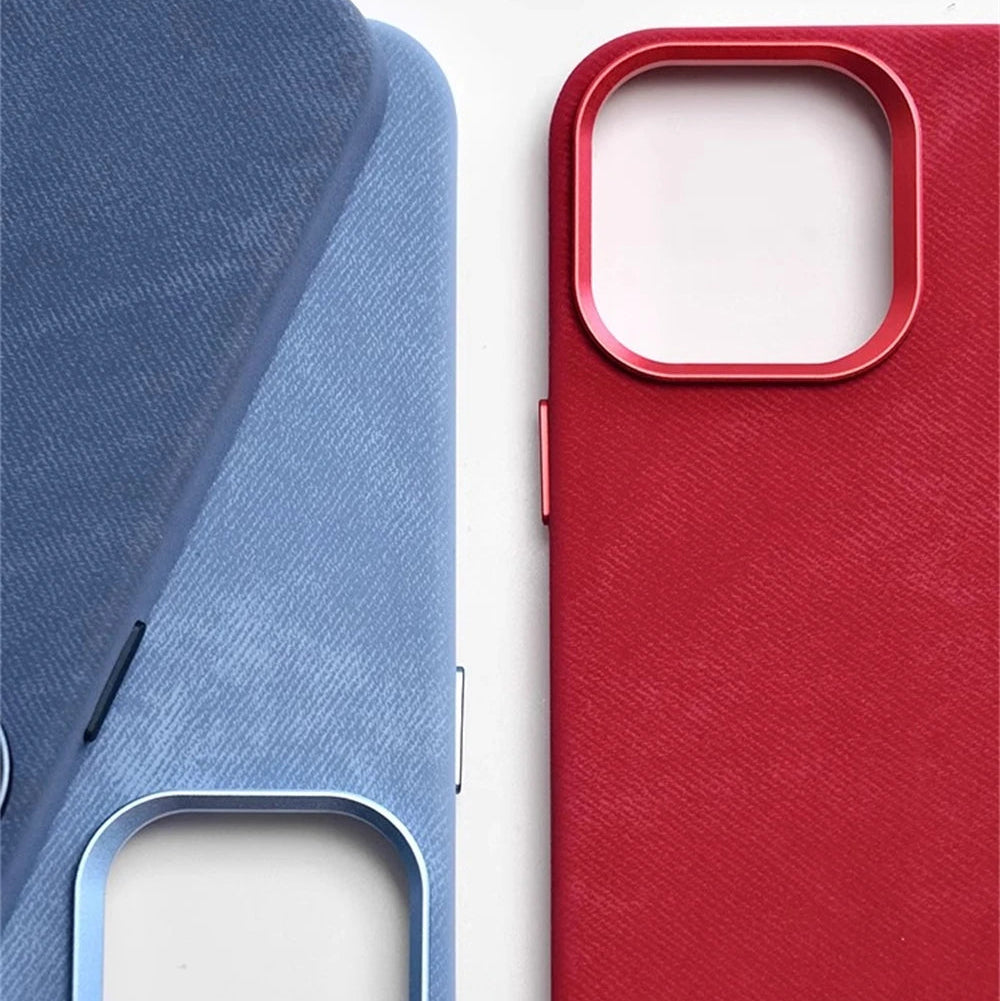 Luxury Fiber Leather iPhone Case — Full Coverage MagSafe Compatible, Shockproof, Anti-Fingerprint, Anti-Scratch, Dustproof, Non-Slip, Wireless Charging