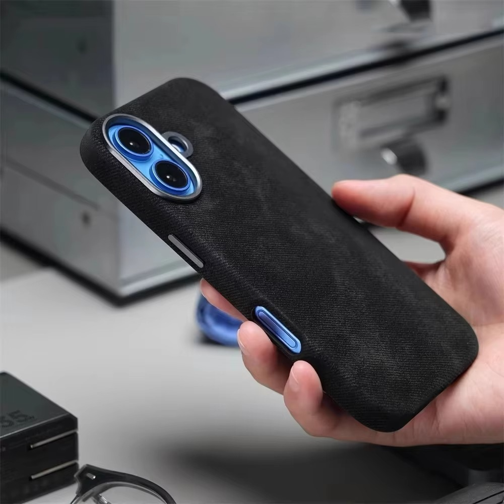 Luxury Fiber Leather iPhone Case — Full Coverage MagSafe Compatible, Shockproof, Anti-Fingerprint, Anti-Scratch, Dustproof, Non-Slip, Wireless Charging