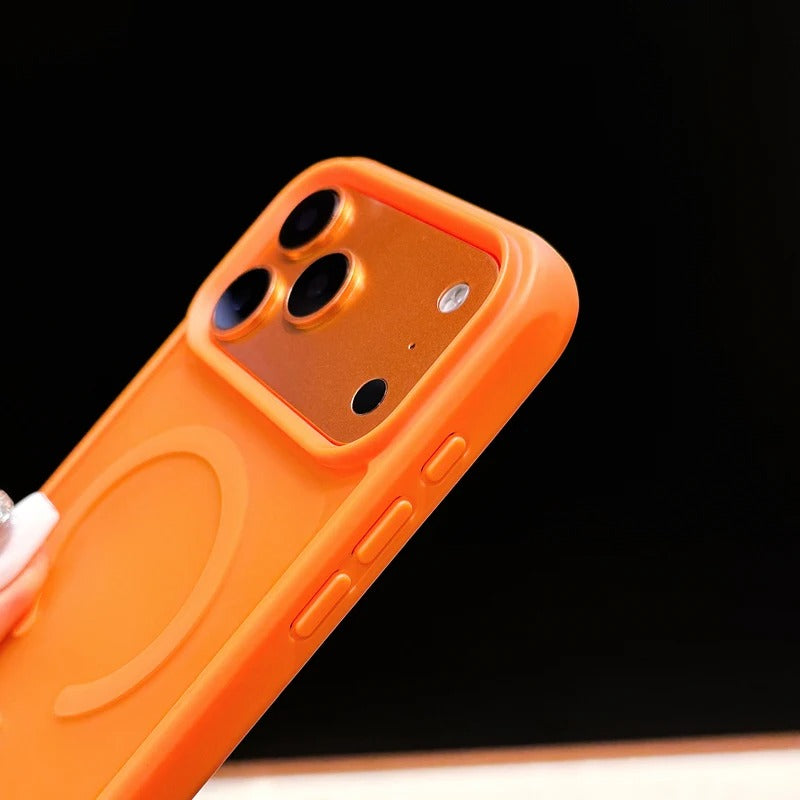 Luxury iPhone Case — Foldable Magnetic MagSafe Compatible Half-Wrapped PC Cover with Matte Finish, Shockproof, Anti-Fingerprint, Stand Holder, Non-Slip Design