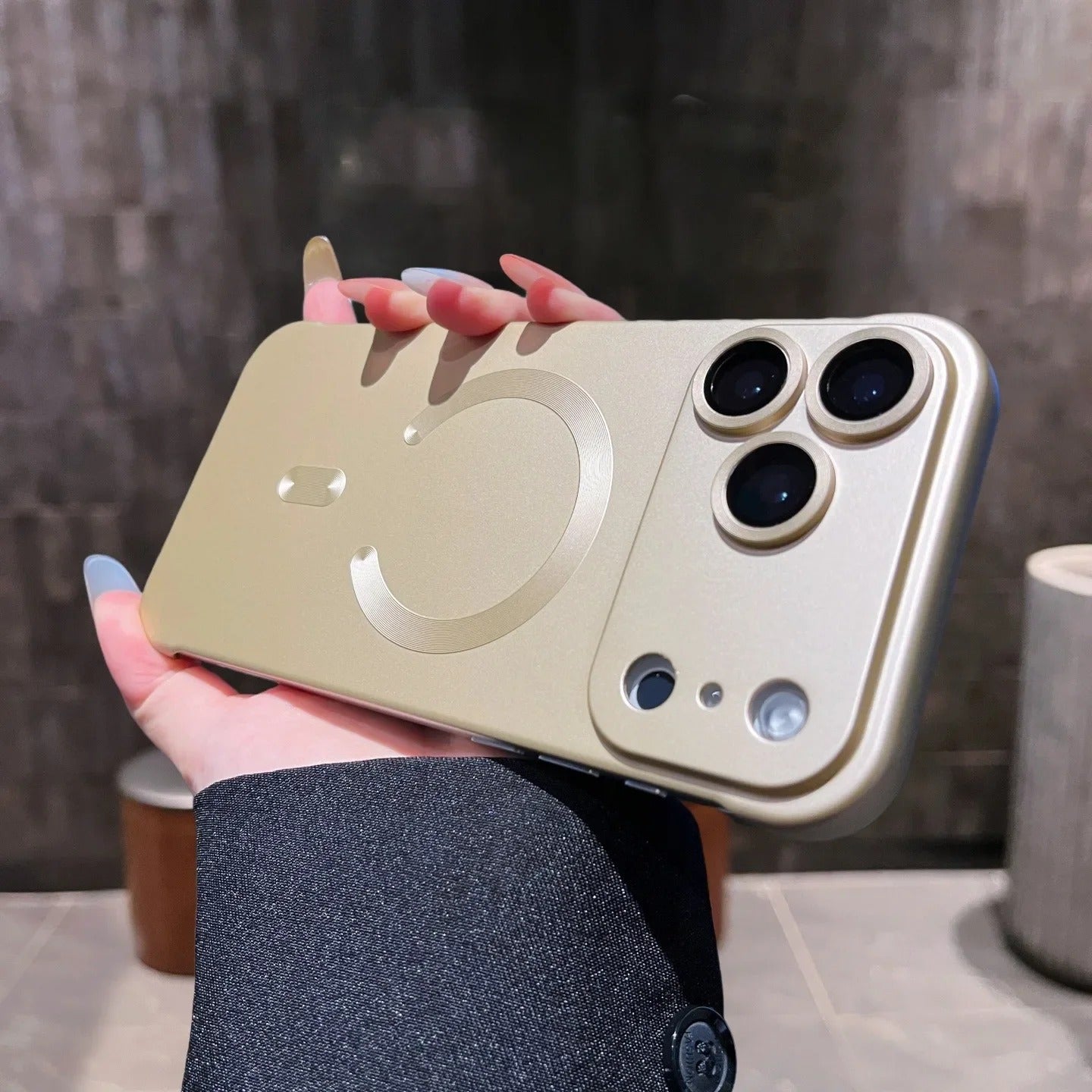 Luxury iPhone Case — Frameless Plating MagSafe Half-Wrapped Ultra-Thin PC Cover with Lens Film, Shockproof, Anti-Fingerprint, Anti-Scratch, Non-Slip Design