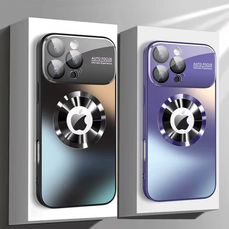 Luxury iPhone Case — Glass Camera Protection MagSafe Wireless-Charging Full-Coverage Hard Cover with Shockproof, Anti-Fingerprint, Anti-Scratch Design