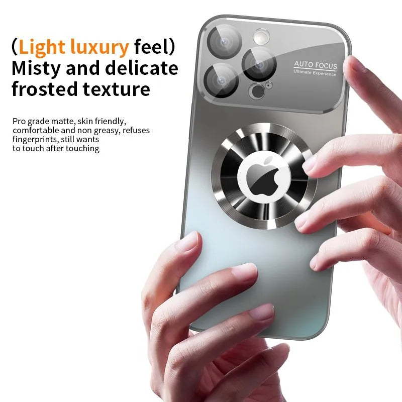 Luxury iPhone Case — Glass Camera Protection MagSafe Wireless-Charging Full-Coverage Hard Cover with Shockproof, Anti-Fingerprint, Anti-Scratch Design
