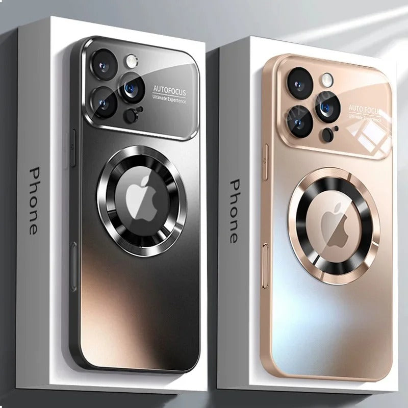 Luxury iPhone Case — Glass Camera Protection MagSafe Wireless-Charging Full-Coverage Hard Cover with Shockproof, Anti-Fingerprint, Anti-Scratch Design