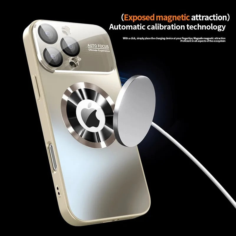 Luxury iPhone Case — Glass Camera Protection MagSafe Wireless-Charging Full-Coverage Hard Cover with Shockproof, Anti-Fingerprint, Anti-Scratch Design