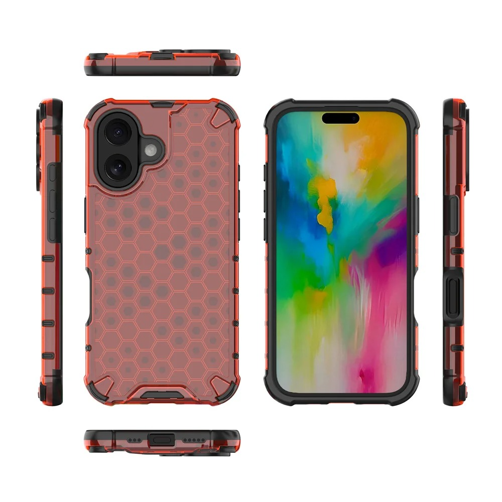Luxury Honeycomb Armor iPhone Case — Shockproof Military Hybrid Bumper Cover, Anti-Fingerprint, Dustproof, Matte Finish, Hard PC Protection