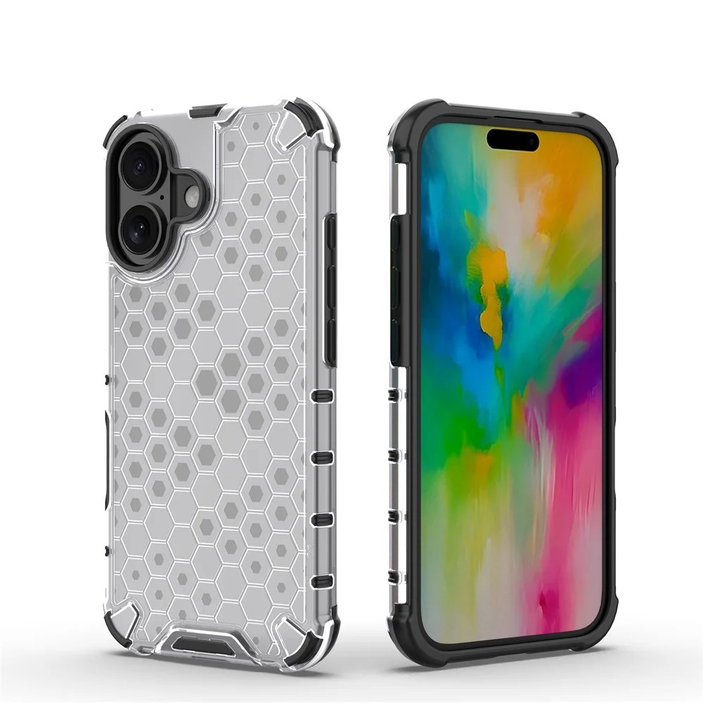Luxury Honeycomb Armor iPhone Case — Shockproof Military Hybrid Bumper Cover, Anti-Fingerprint, Dustproof, Matte Finish, Hard PC Protection