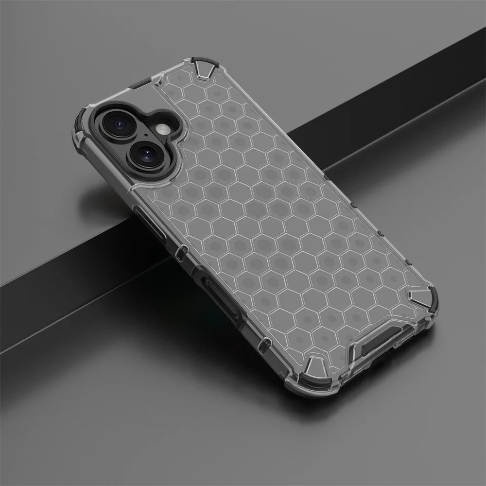 Luxury Honeycomb Armor iPhone Case — Shockproof Military Hybrid Bumper Cover, Anti-Fingerprint, Dustproof, Matte Finish, Hard PC Protection