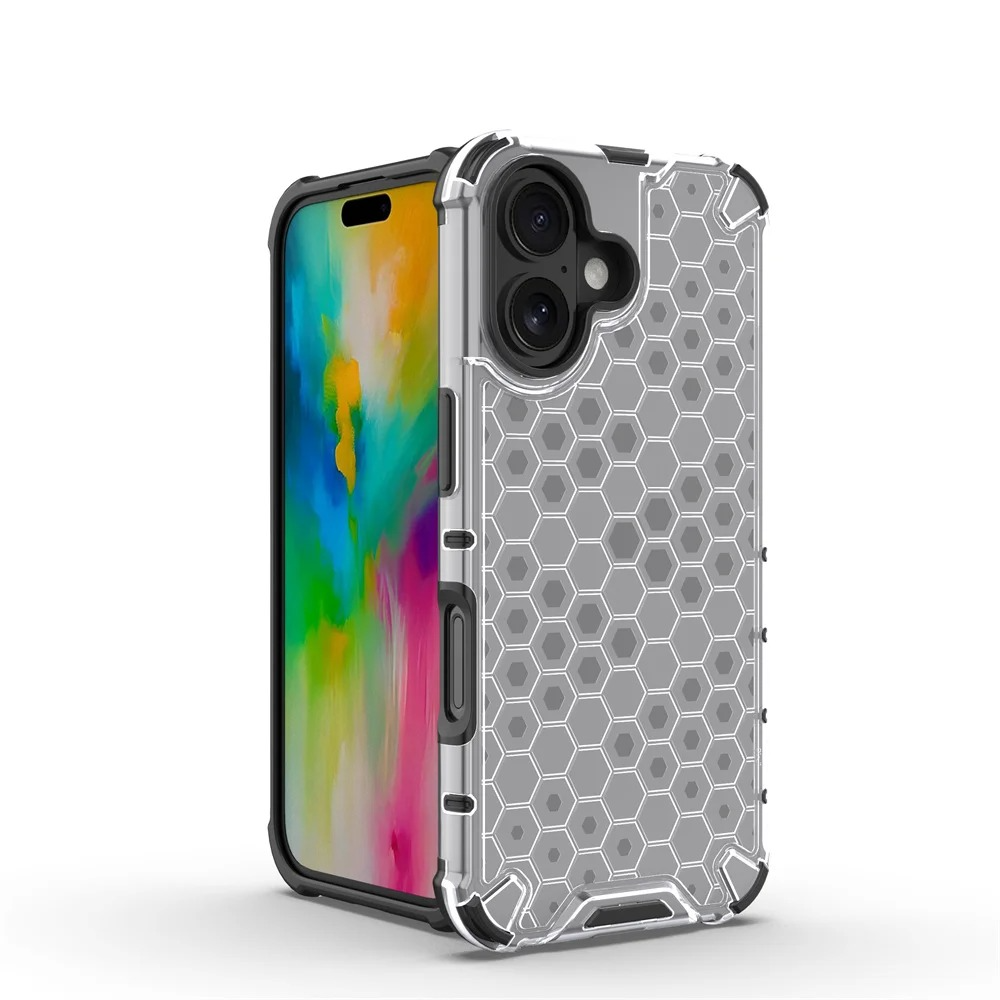Luxury Honeycomb Armor iPhone Case — Shockproof Military Hybrid Bumper Cover, Anti-Fingerprint, Dustproof, Matte Finish, Hard PC Protection