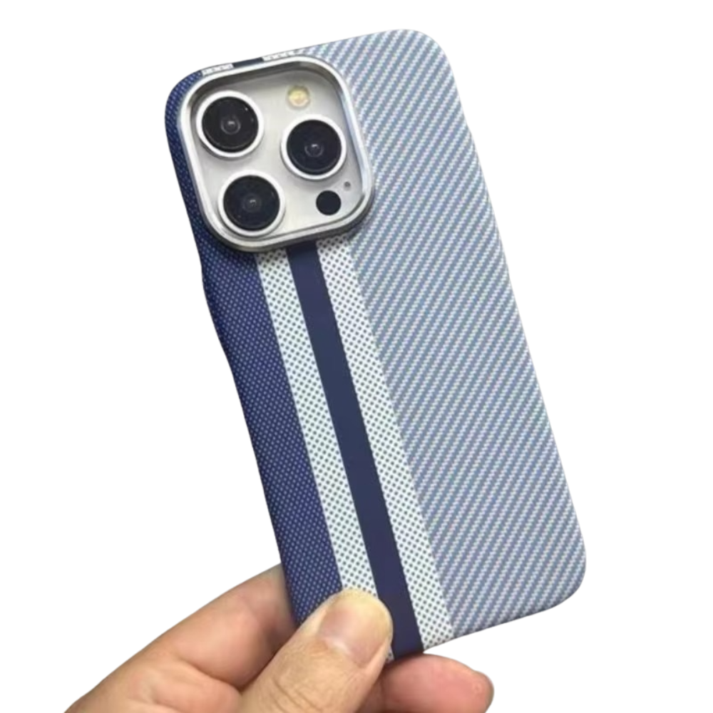 Luxury iPhone Case — Kevlar Pattern MagSafe Compatible Magnetic Shockproof Cover, Anti-Fingerprint, Anti-Scratch, Dustproof, Wireless-Charging, Full Protection