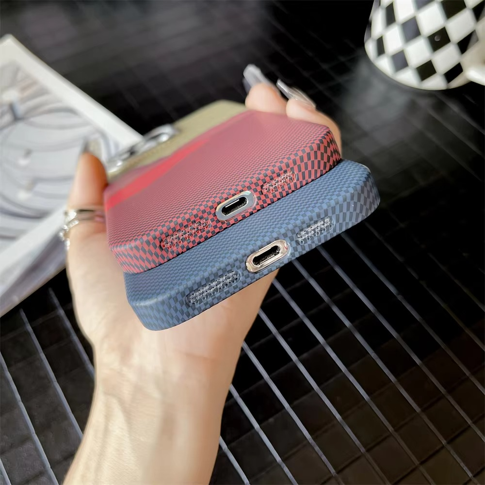 Luxury iPhone Case — Kevlar Pattern MagSafe Compatible Magnetic Shockproof Cover, Anti-Fingerprint, Anti-Scratch, Dustproof, Wireless-Charging, Full Protection