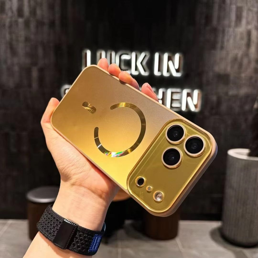 Luxury iPhone Case — Laser Camera Window MagSafe Magnetic Wireless-Charging Full Cover with Matte Glass Lens Protection, Shockproof, Anti-Fingerprint Design