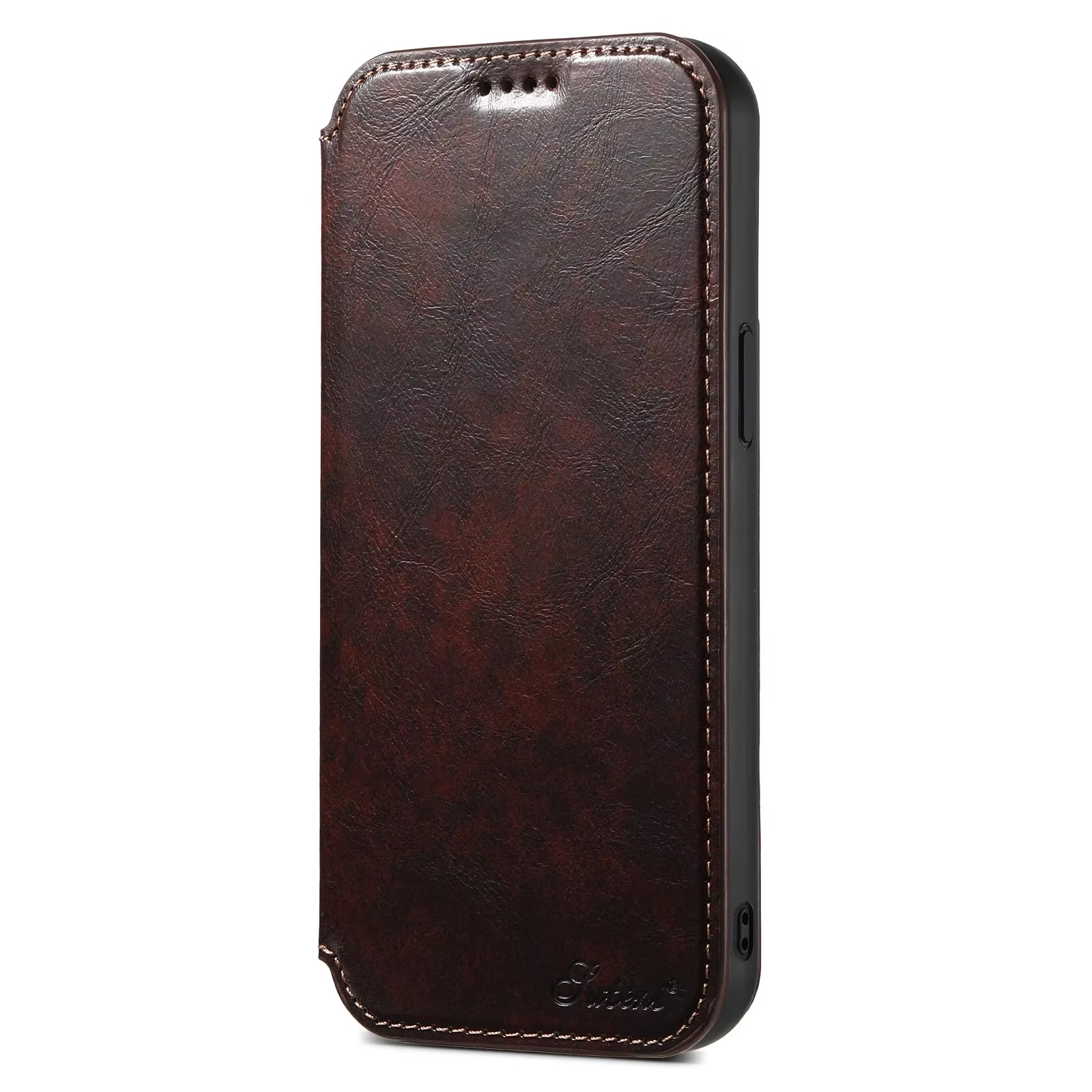Luxury Leather Flip Wallet Phone Case for iPhone — Magnetic, Wireless Charging Compatible, Anti-Fingerprint, Dustproof, Card Holder, Kickstand, Non-Slip