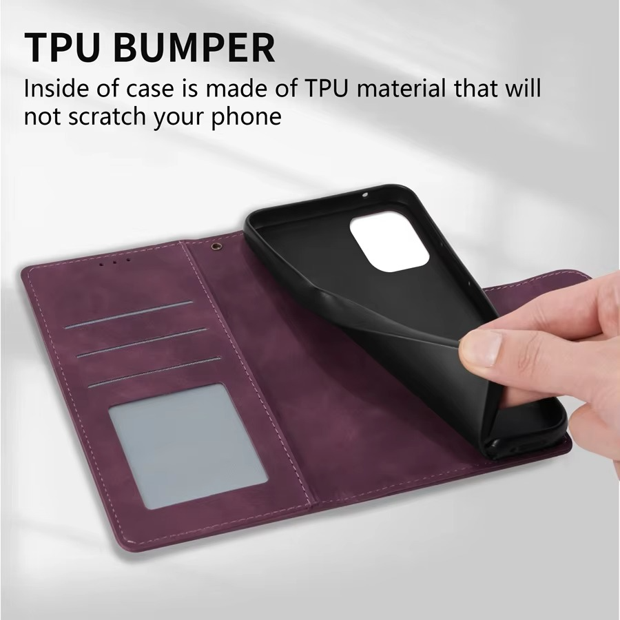 Luxury iPhone Case — Leather Magnetic Wallet Flip Cover with Card Slot Holder, Shockproof Anti-Fingerprint Anti-Scratch Non-Slip Full Protection