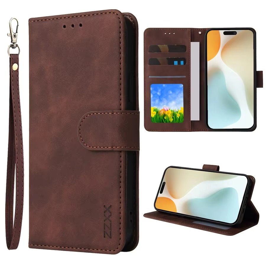 Luxury iPhone Case — Leather Magnetic Wallet Flip Cover with Card Slot Holder, Shockproof Anti-Fingerprint Anti-Scratch Non-Slip Full Protection