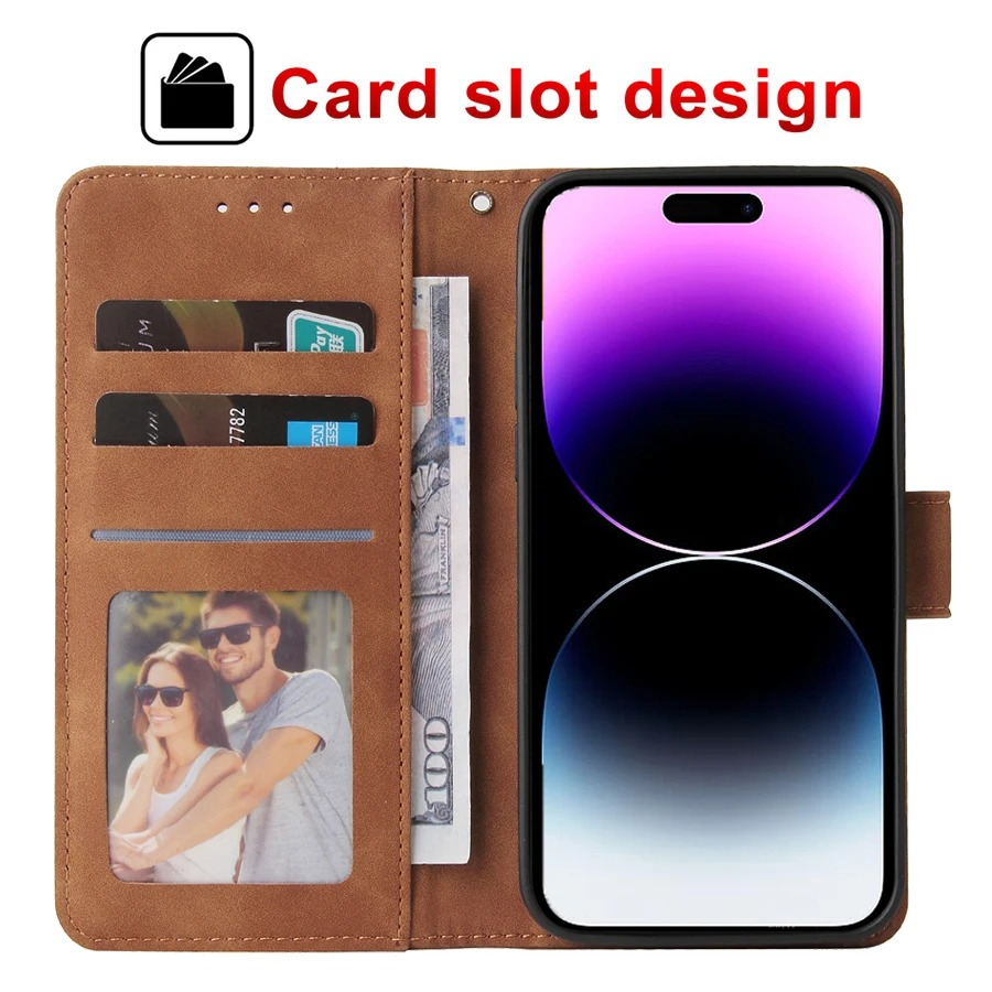 Luxury iPhone Case — Leather Magnetic Wallet Flip Cover with Card Slot Holder, Shockproof Anti-Fingerprint Anti-Scratch Non-Slip Full Protection