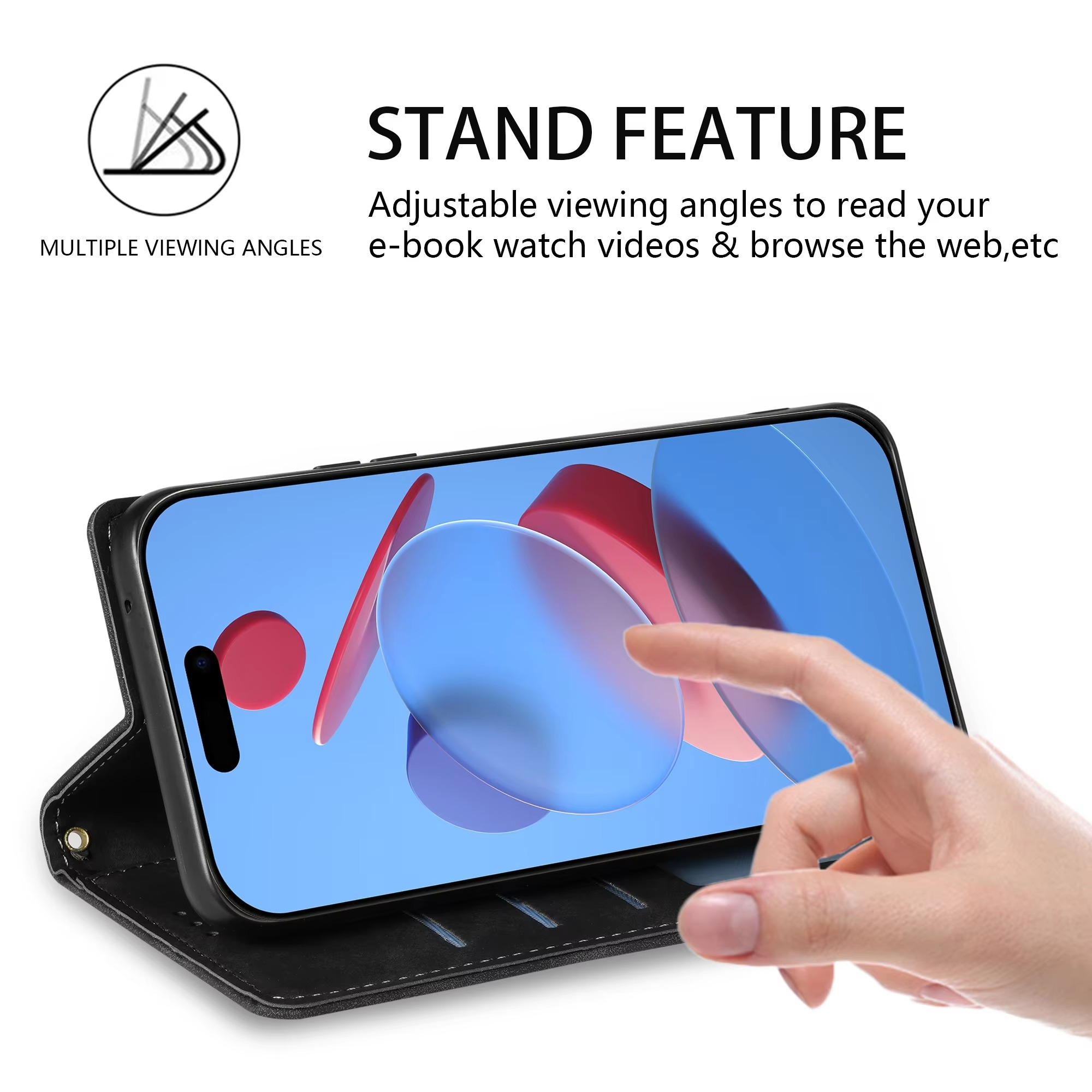 Luxury iPhone Case — Leather Magnetic Wallet Flip Cover with Card Slot Holder, Shockproof Anti-Fingerprint Anti-Scratch Non-Slip Full Protection