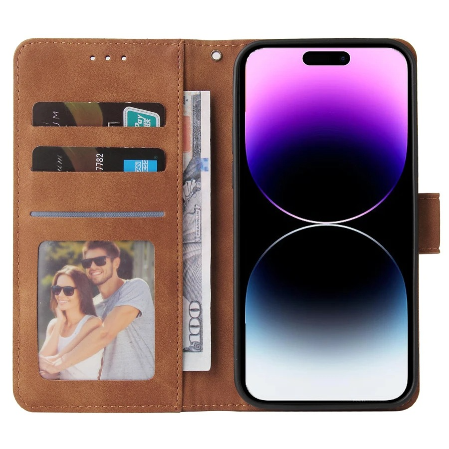 Luxury iPhone Case — Leather Magnetic Wallet Flip Cover with Card Slot Holder, Shockproof Anti-Fingerprint Anti-Scratch Non-Slip Full Protection