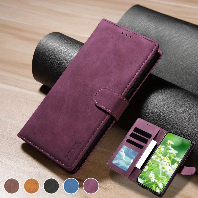 Luxury iPhone Case — Leather Magnetic Wallet Flip Cover with Card Slot Holder, Shockproof Anti-Fingerprint Anti-Scratch Non-Slip Full Protection