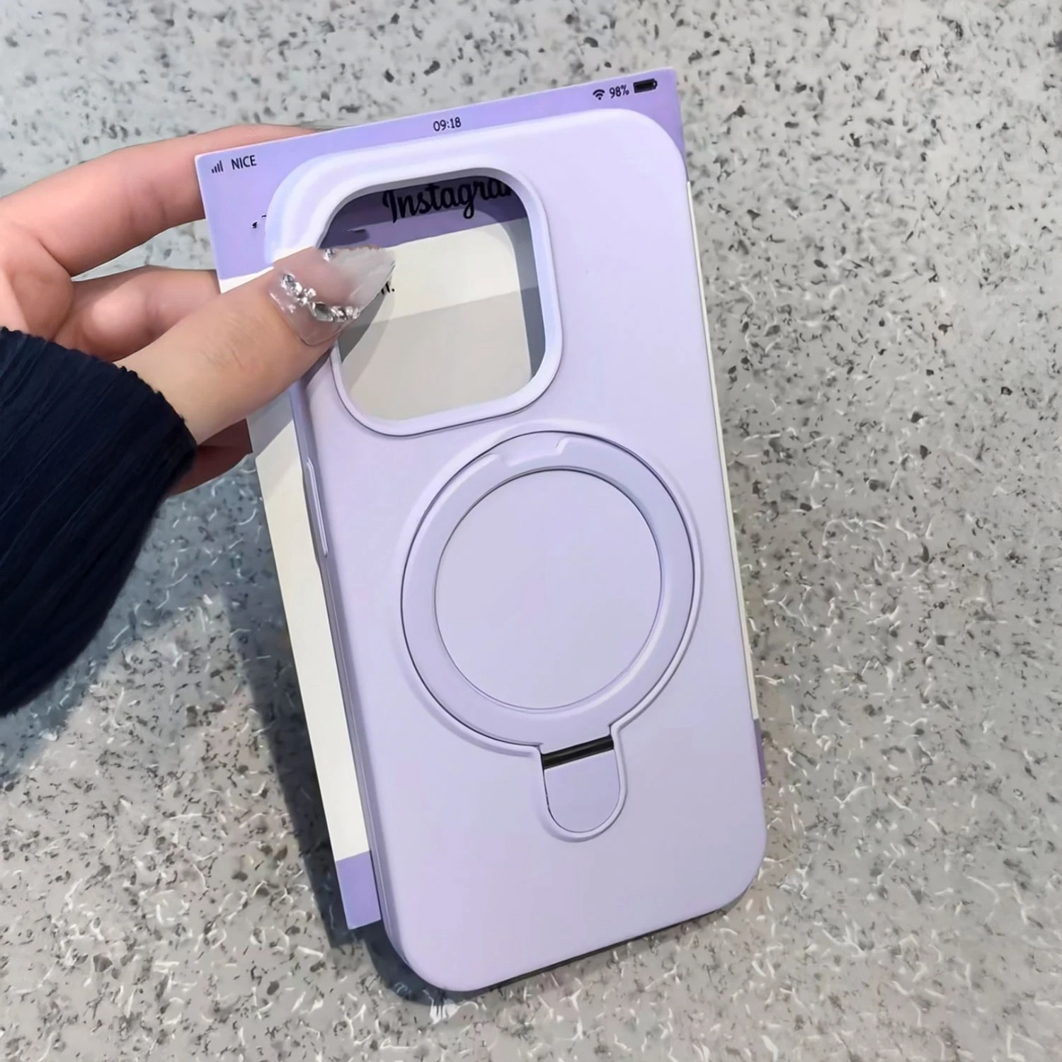 Luxury Liquid Silicone iPhone Case with Ring Holder — MagSafe Magnetic Stand, Matte Soft Bumper, Shockproof, Anti-Fingerprint, Non-Slip