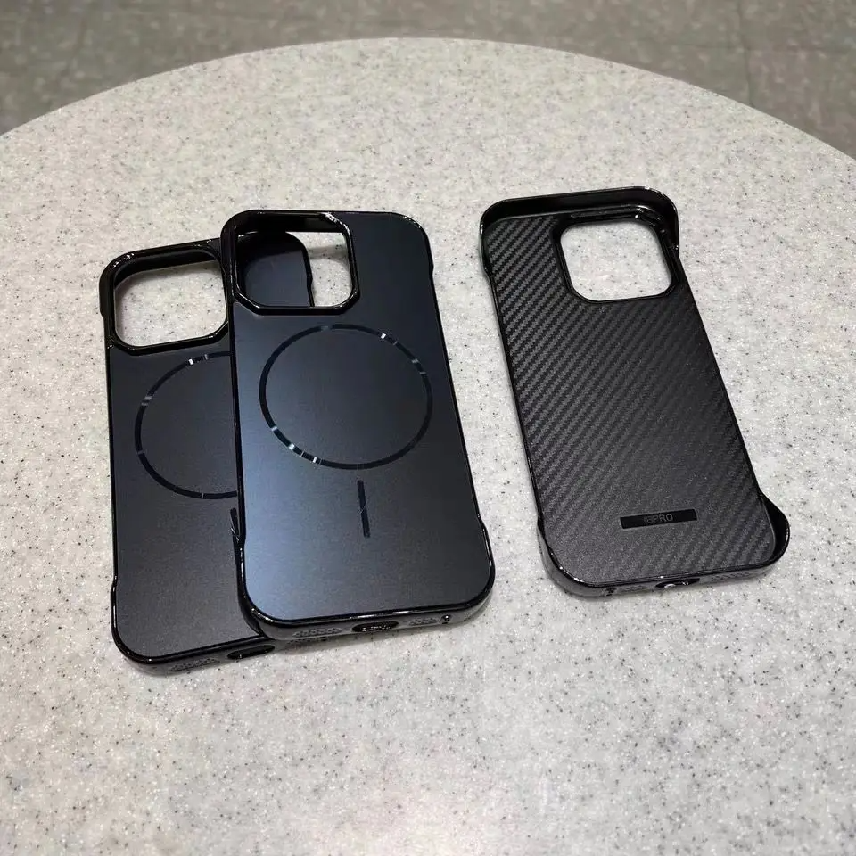 Luxury iPhone Case — MagSafe Slim Frameless Frosted Shockproof Cover with Plating Finish, Anti-Slip and Scratch-Resistant Design