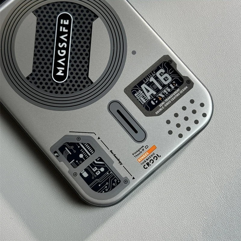 Luxury MagSafe Shockproof iPhone Case — High-Tech Geometric Hard PC Back, Anti-Fingerprint Matte Grip, Wireless Charging Compatible