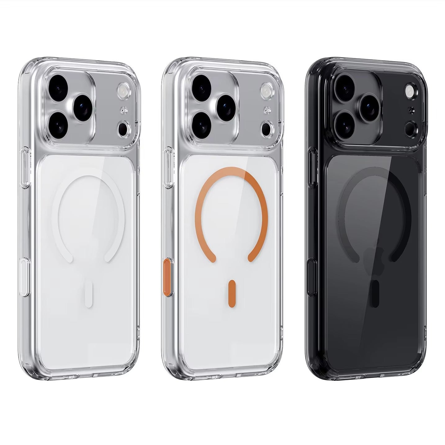 Luxury iPhone Case — MagSafe Magnetic Transparent TPU+PC Protective Cover with Camera Button, Shock-Resistant Slim Design