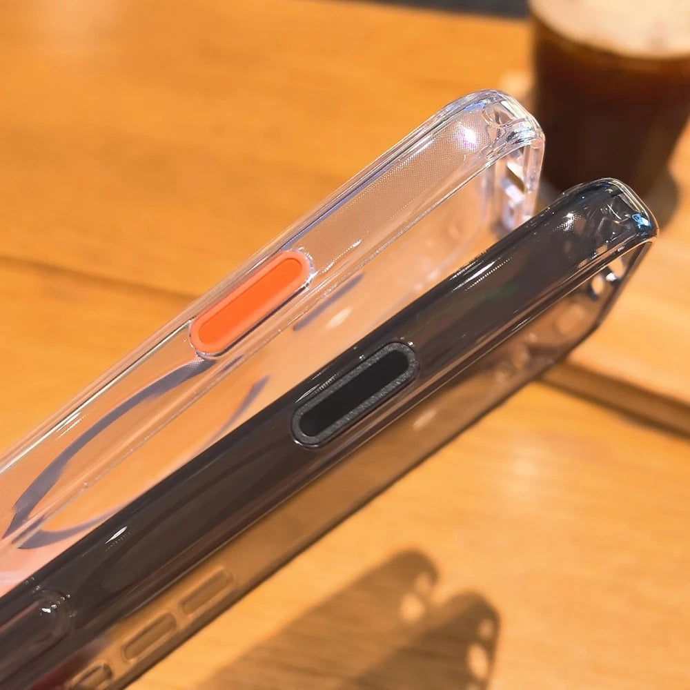 Luxury iPhone Case — MagSafe Magnetic Transparent TPU+PC Protective Cover with Camera Button, Shock-Resistant Slim Design