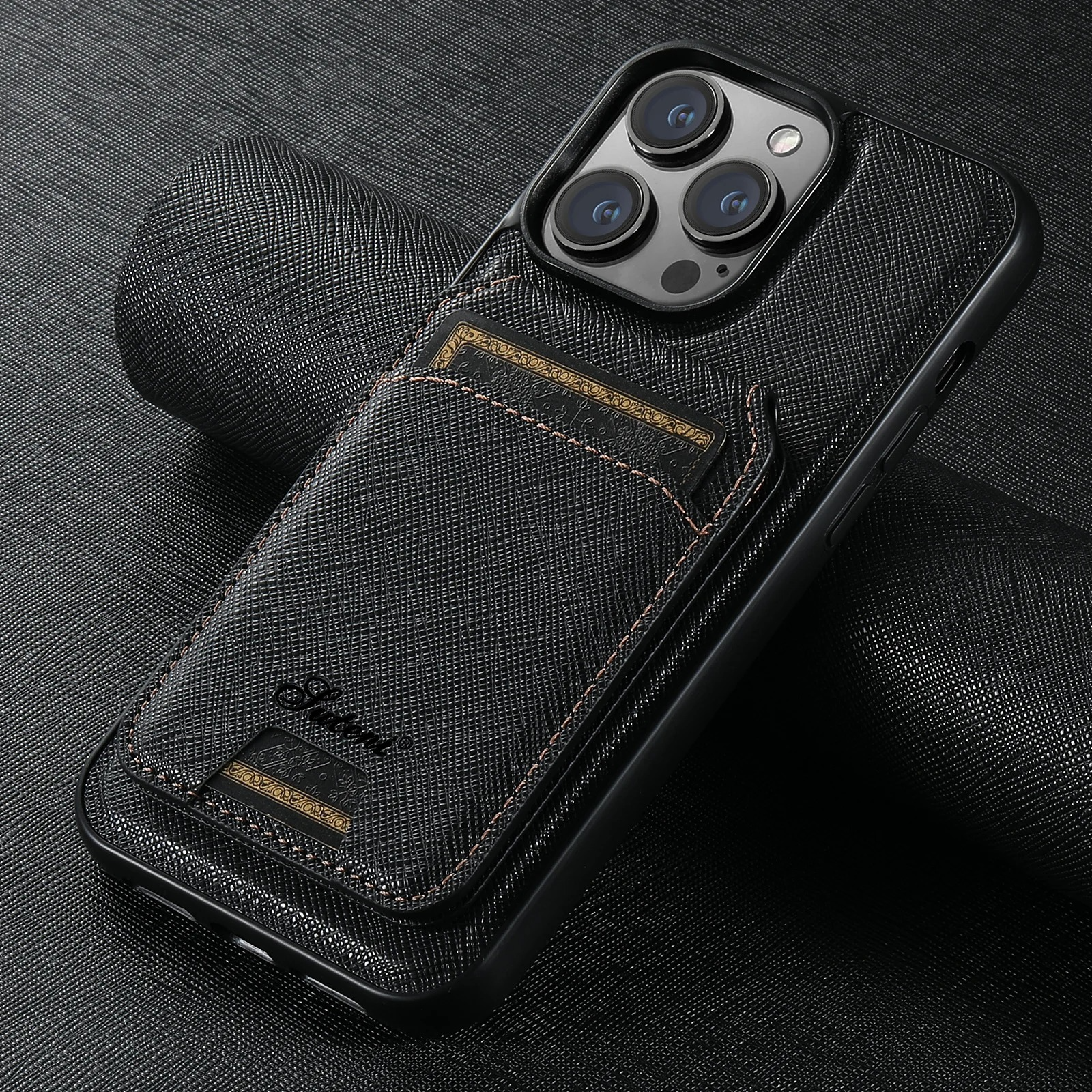 Luxury Magnetic Leather Wallet iPhone Case — 2-in-1 Card Holder, MagSafe Compatible, Wireless Charging, Anti-Fingerprint, Non-Slip, Storage Compartment