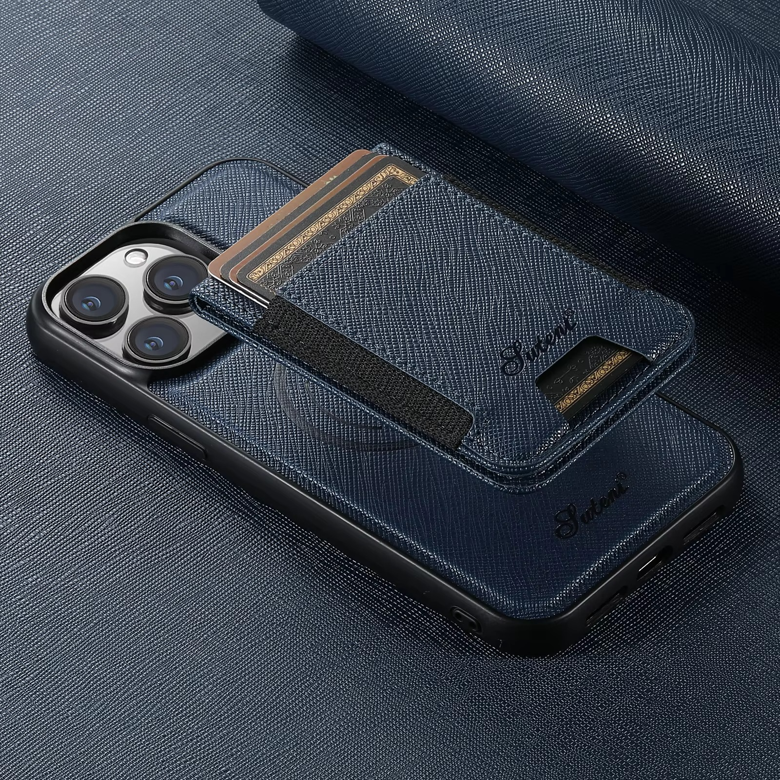 Luxury Magnetic Leather Wallet iPhone Case — 2-in-1 Card Holder, MagSafe Compatible, Wireless Charging, Anti-Fingerprint, Non-Slip, Storage Compartment