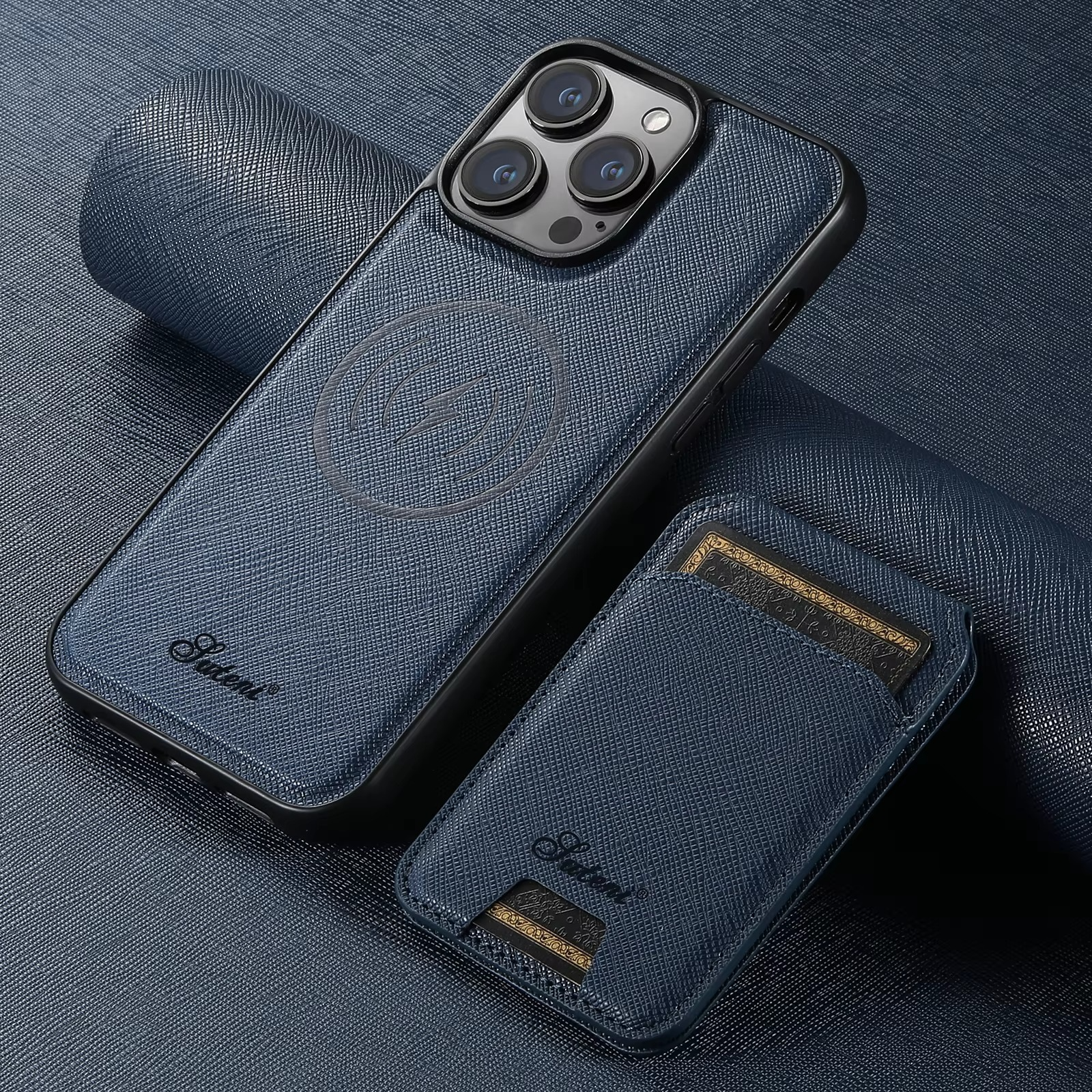 Luxury Magnetic Leather Wallet iPhone Case — 2-in-1 Card Holder, MagSafe Compatible, Wireless Charging, Anti-Fingerprint, Non-Slip, Storage Compartment