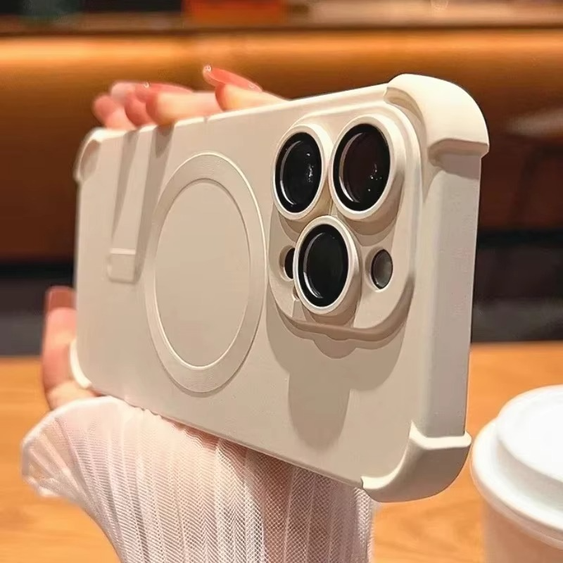 Luxury Magnetic Liquid Silicone iPhone Case — Lens Protection, Magsafe Wireless Charging, Shockproof, Anti-Fingerprint, Matte Soft Half-Wrapped Cover