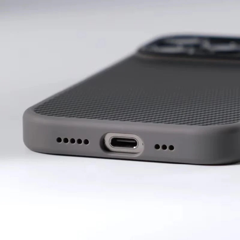 Luxury Magnetic MagSafe iPhone Case Shockproof with Large Window Camera Protection, Carbon Fiber Texture, Anti-Fingerprint Non-Slip Cover