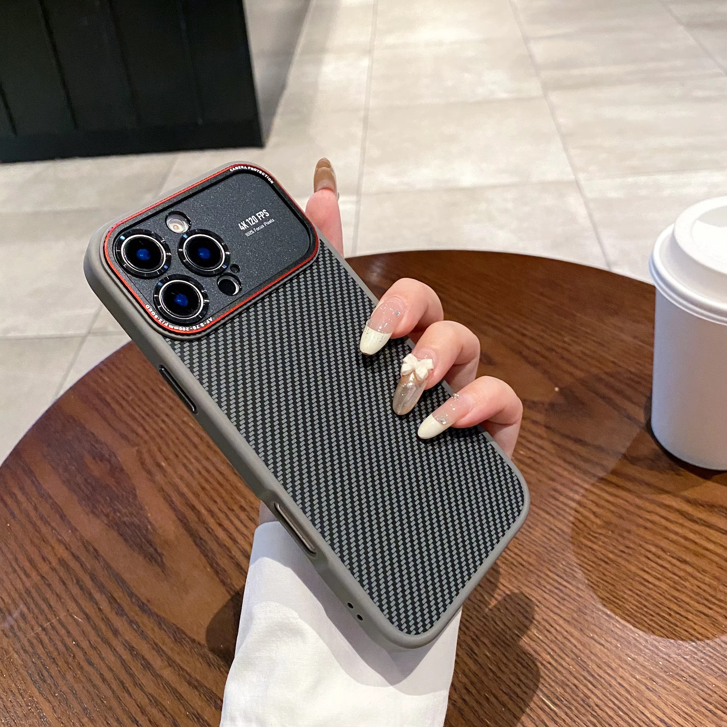 Luxury Magnetic MagSafe iPhone Case Shockproof with Large Window Camera Protection, Carbon Fiber Texture, Anti-Fingerprint Non-Slip Cover